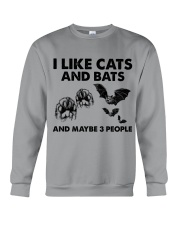 Bats and cats three people for cat lovers Crewneck Sweatshirt front