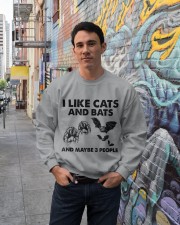 Bats and cats three people for cat lovers Crewneck Sweatshirt lifestyle-unisex-sweatshirt-front-2