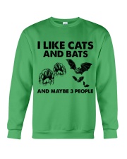 Bats and cats three people for cat lovers Crewneck Sweatshirt tile