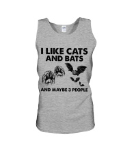Bats and cats three people for cat lovers Unisex Tank tile