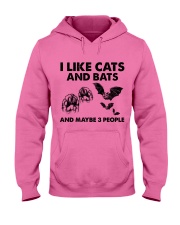 Bats and cats three people for cat lovers Hooded Sweatshirt tile