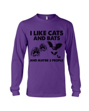Bats and cats three people for cat lovers Long Sleeve Tee tile