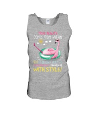 Flamingo true beauty come from within Unisex Tank tile