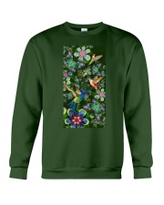 Hummingbird green flowers hummingbird lovers Crewneck Sweatshirt tile