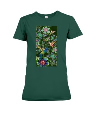 Hummingbird green flowers hummingbird lovers Premium Fit Ladies Tee tile