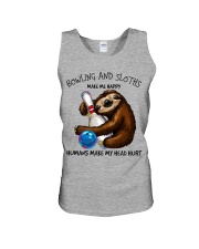 Sloth And Bowling make me happy Gift for you Unisex Tank tile