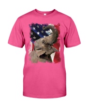 Elephant butterfly on nose elephant lovers Classic T-Shirt tile