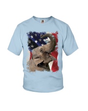 Elephant butterfly on nose elephant lovers Youth T-Shirt tile