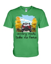 Shih Tzu Country roads take me home Gift for you V-Neck T-Shirt tile