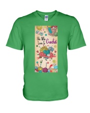 Crochet Who loves to crochet Gift for you V-Neck T-Shirt tile