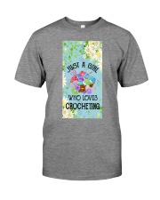 Crocheting A girl who loves Gift for you Premium Fit Mens Tee tile
