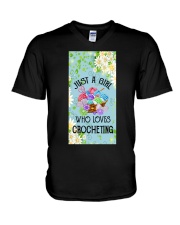 Crocheting A girl who loves Gift for you V-Neck T-Shirt tile