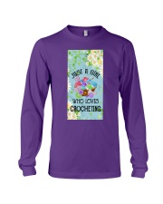 Crocheting A girl who loves Gift for you Long Sleeve Tee tile