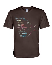 French bulldog your little paws dog mom V-Neck T-Shirt tile