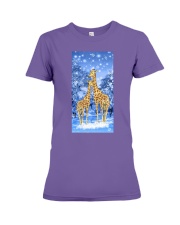Giraffe winter sky phone case Premium Fit Ladies Tee tile
