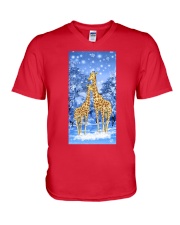 Giraffe winter sky phone case V-Neck T-Shirt tile