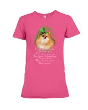 Pomeranian may good luck be dog moms Premium Fit Ladies Tee tile
