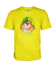 Pomeranian may good luck be dog moms V-Neck T-Shirt tile