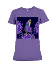 Parrot flowers lavenders parrot lovers Premium Fit Ladies Tee tile