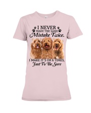 Goldendoodle make mistake twice Premium Fit Ladies Tee tile