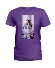 Giraffe love gift for giraffe lover Ladies T-Shirt tile