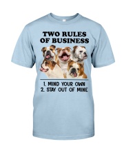 Bulldog two rules of gift for dog mom Classic T-Shirt tile