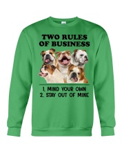 Bulldog two rules of gift for dog mom Crewneck Sweatshirt tile