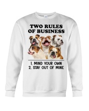Bulldog two rules of gift for dog mom Crewneck Sweatshirt front