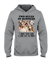 Bulldog two rules of gift for dog mom Hooded Sweatshirt tile