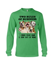 Bulldog two rules of gift for dog mom Long Sleeve Tee tile
