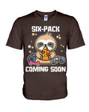 Sloth Six-Pack coming gift for you V-Neck T-Shirt tile