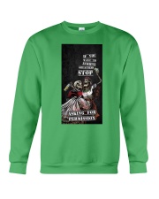 Skull asking for permission Crewneck Sweatshirt tile