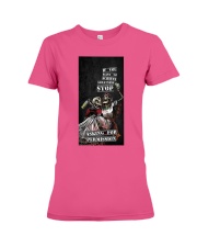Skull asking for permission Premium Fit Ladies Tee tile