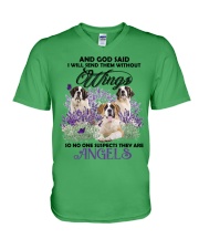 St Bernard Angels without wings Gift for you V-Neck T-Shirt tile