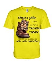 Yorkshire Silence is very suspicious Gift for you V-Neck T-Shirt tile