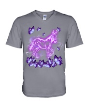 Donkey magical purple V-Neck T-Shirt tile