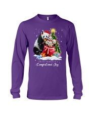panda xmas gift bag gift for panda lovers Long Sleeve Tee tile