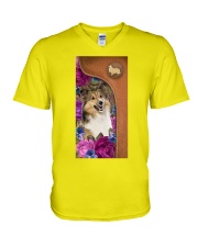 Shelties magical dog mom V-Neck T-Shirt tile