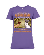 Chihuahua Good ideas with wine Gift for you Premium Fit Ladies Tee tile
