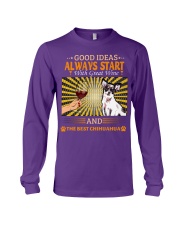 Chihuahua Good ideas with wine Gift for you Long Sleeve Tee tile