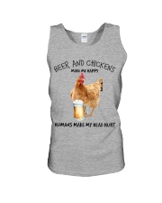 Chicken And Beer make me happy Gift for you Unisex Tank tile