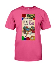 Knitting Who loves to knit Gift for you Premium Fit Mens Tee tile