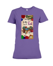 Knitting Who loves to knit Gift for you Premium Fit Ladies Tee tile