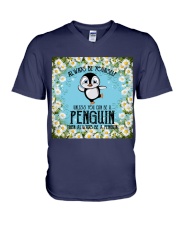Penguin be yourself penguin lovers V-Neck T-Shirt tile