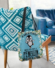 Penguin be yourself penguin lovers All-over Tote aos-all-over-tote-lifestyle-front-01
