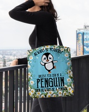Penguin be yourself penguin lovers All-over Tote aos-all-over-tote-lifestyle-front-05