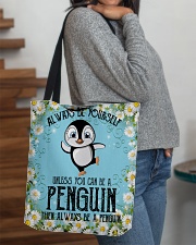 Penguin be yourself penguin lovers All-over Tote aos-all-over-tote-lifestyle-front-09