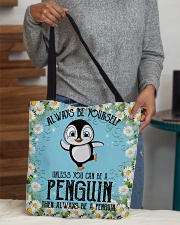 Penguin be yourself penguin lovers All-over Tote aos-all-over-tote-lifestyle-front-10
