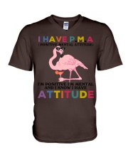 Flamingo i have attitude flamingo lover V-Neck T-Shirt tile