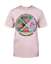 Flamingo be strong brave humble birds lovers Premium Fit Mens Tee tile